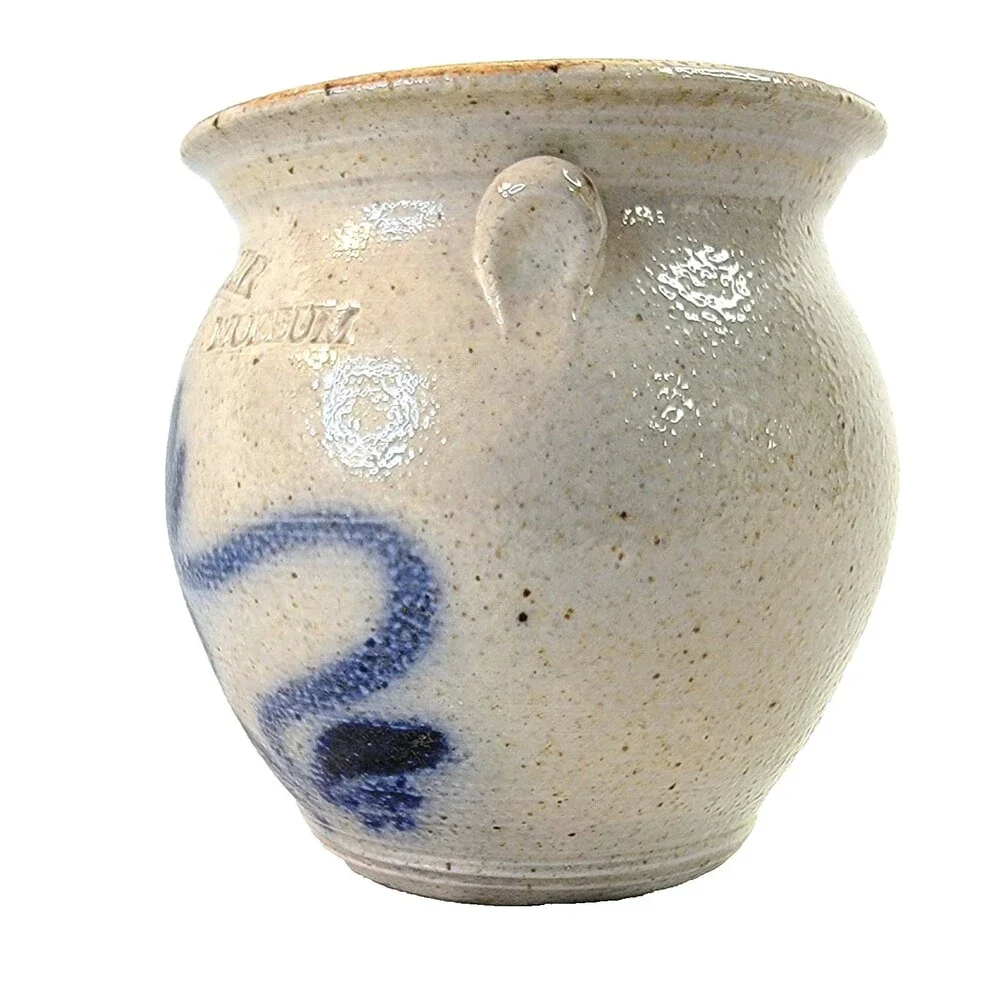 Salt Glaze Pitcher Genesee Country Museum Mark Presher Master Potter Handpainted